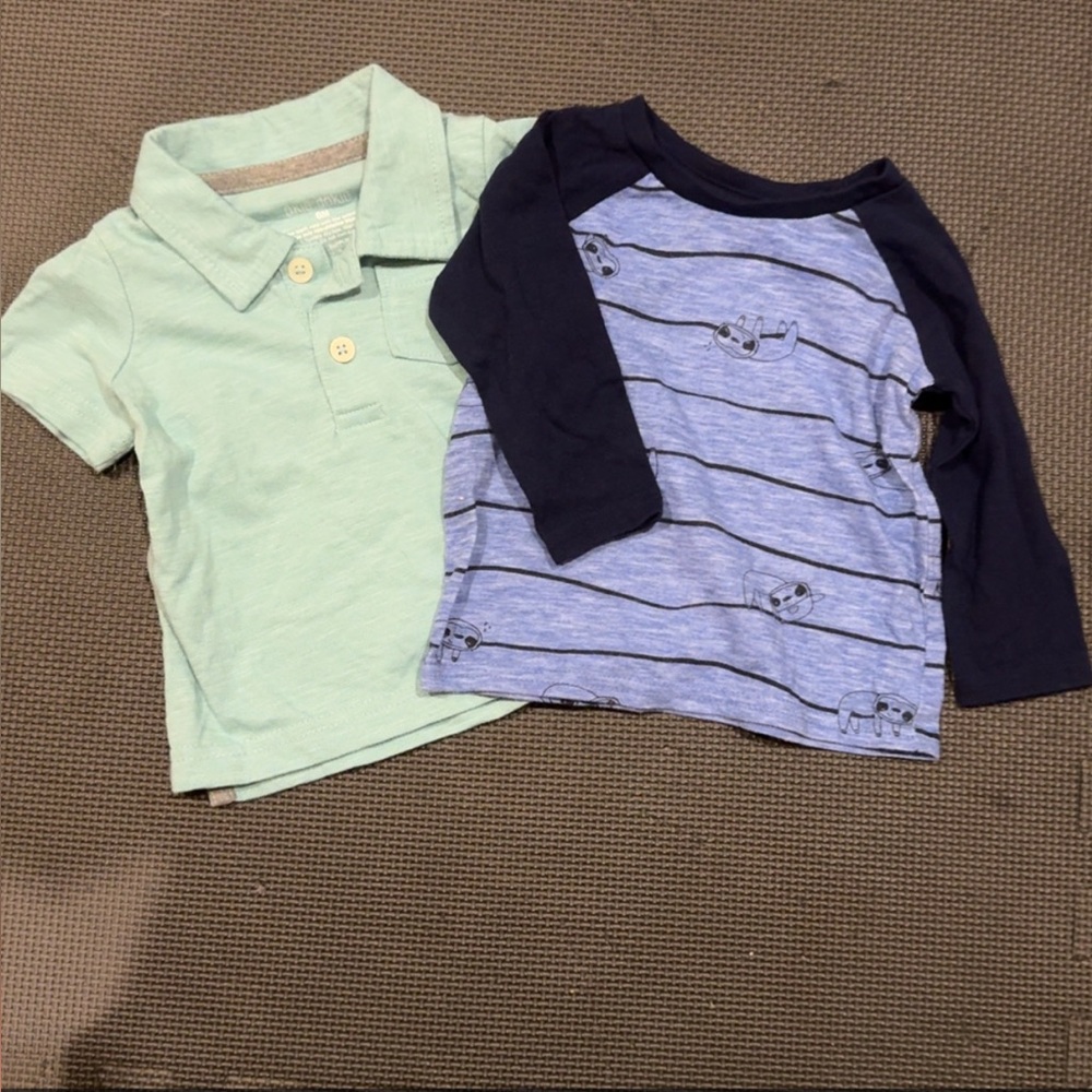 Okie Dokie Green and Blue Polo Shirt Set for Kids